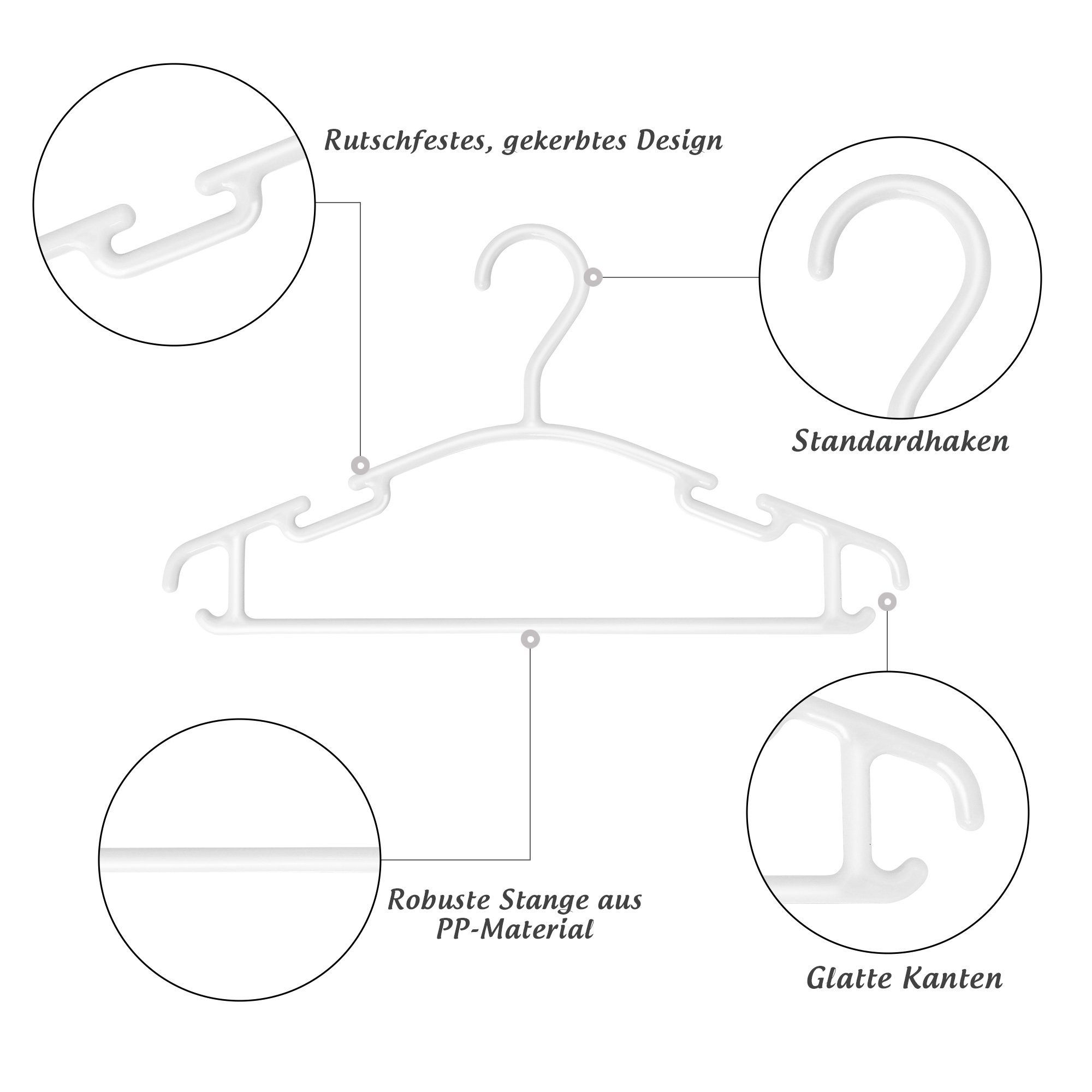 Schals Kleiderbügel für Hangers 30-tlg), Baby Röcke, Homewit Kinderkleiderbügel usw. (Set, Weiß Hosen, Kleidung, Aufbewahrung, Kleiderbügel