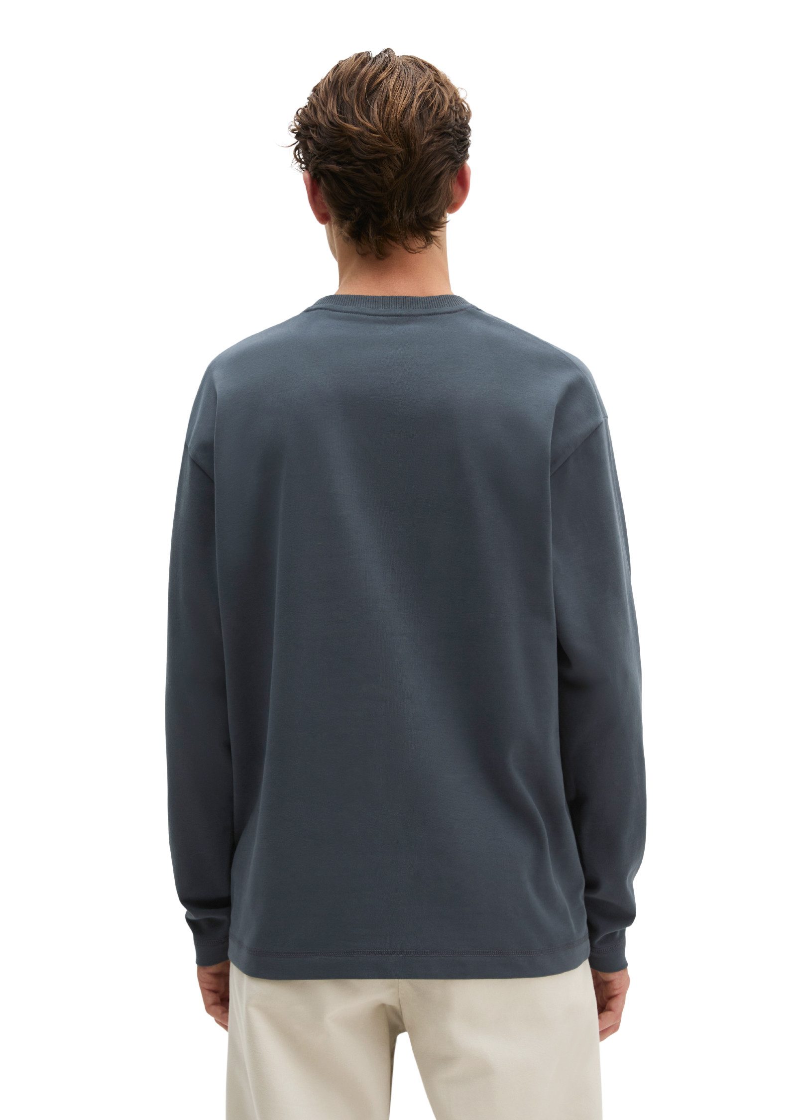 Marc O'Polo Langarmshirt aus schwerem Bio-Baumwoll-Jersey