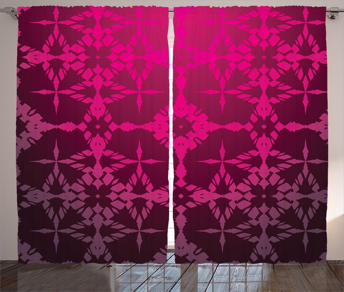 Gardine Schlafzimmer Kräuselband Vorhang mit Schlaufen und Haken, Abakuhaus, Magena Mosaik-Weinlese-Muster