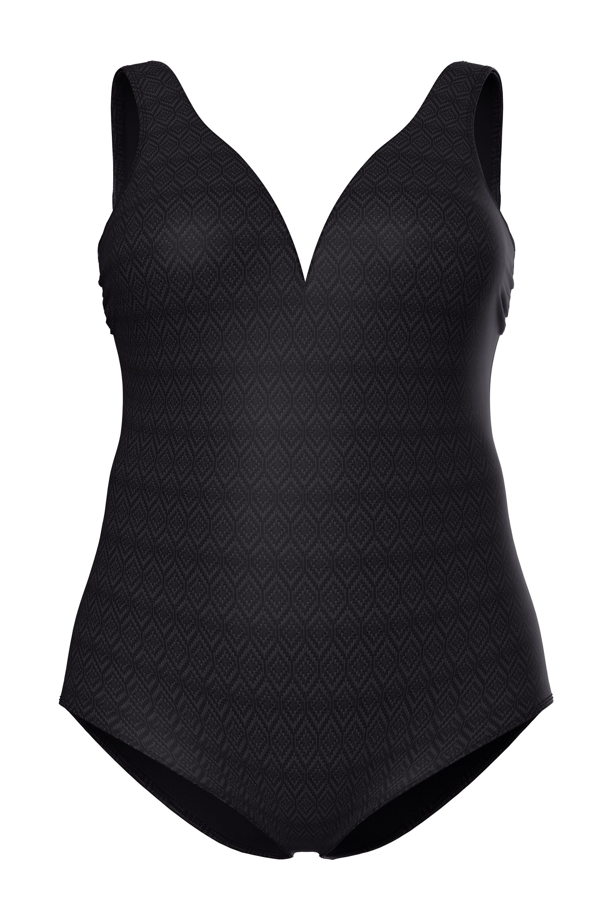 Ulla Popken Badeanzug Badeanzug Rautenstruktur Softcups recycelt günstig online kaufen
