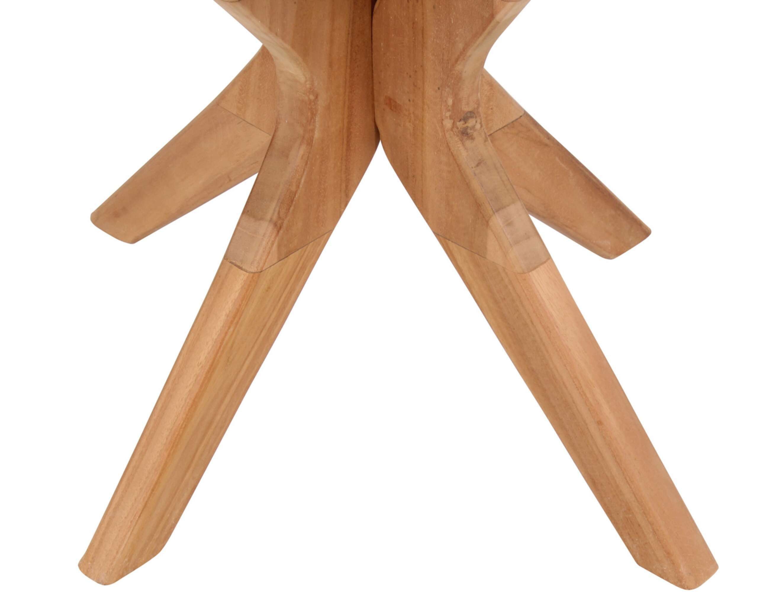 MR.DEKO Beistelltisch aus Teakholz rund Ø60 cm natur massiv Outdoor wetterfest (Ideal zu Deckchairs kombinierbar – für drinnen & draußen geeignet, 1-St), Plantagen-Teak Vollholz – wetterfest, vielseitig, leicht montierbar