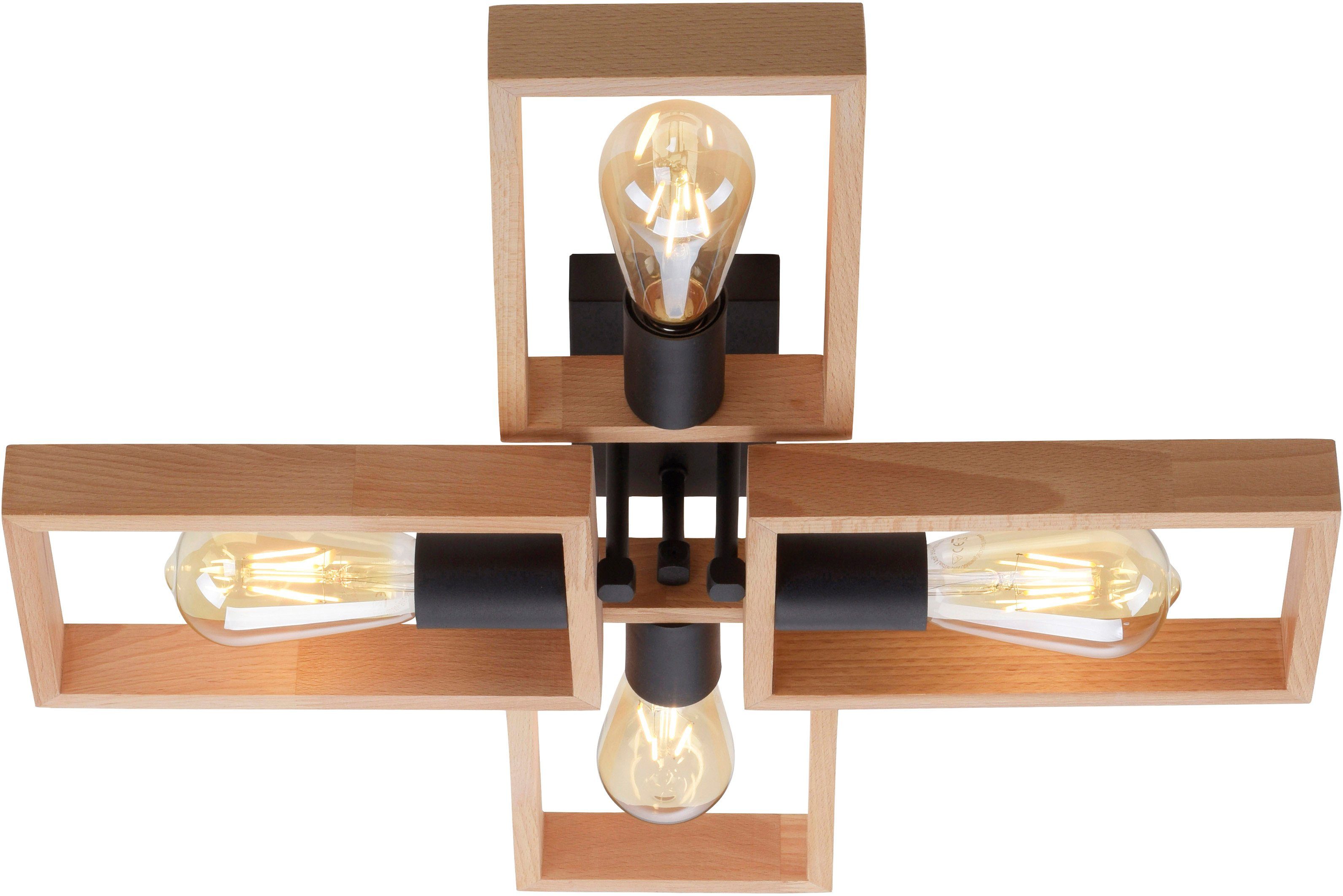 affaire ohne Nohen, Deckenlampe E27 Leuchtmittel Deckenleuchte Home Leuchtmittel, Holz aus geeignet (Akazienholz), für