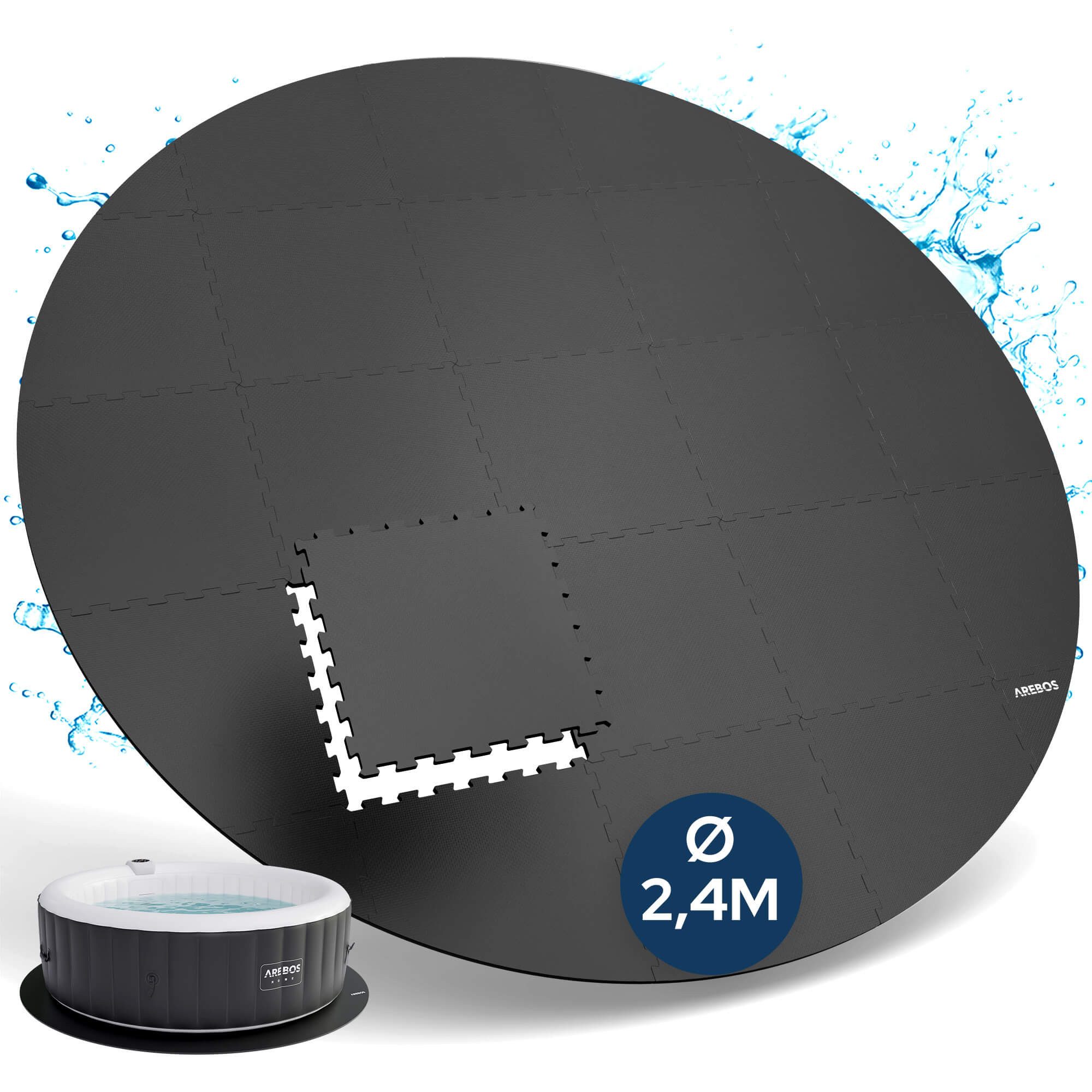 Arebos Whirlpoolmatte Spa Pool Bodenschutzmatte - rund - EVA - Whirlpool Unterlage Puzzle, (25-tlg., 25'er Set), Whirlpool Bodenschutzmatte, isolierend & rutschhemmend, Outdoor