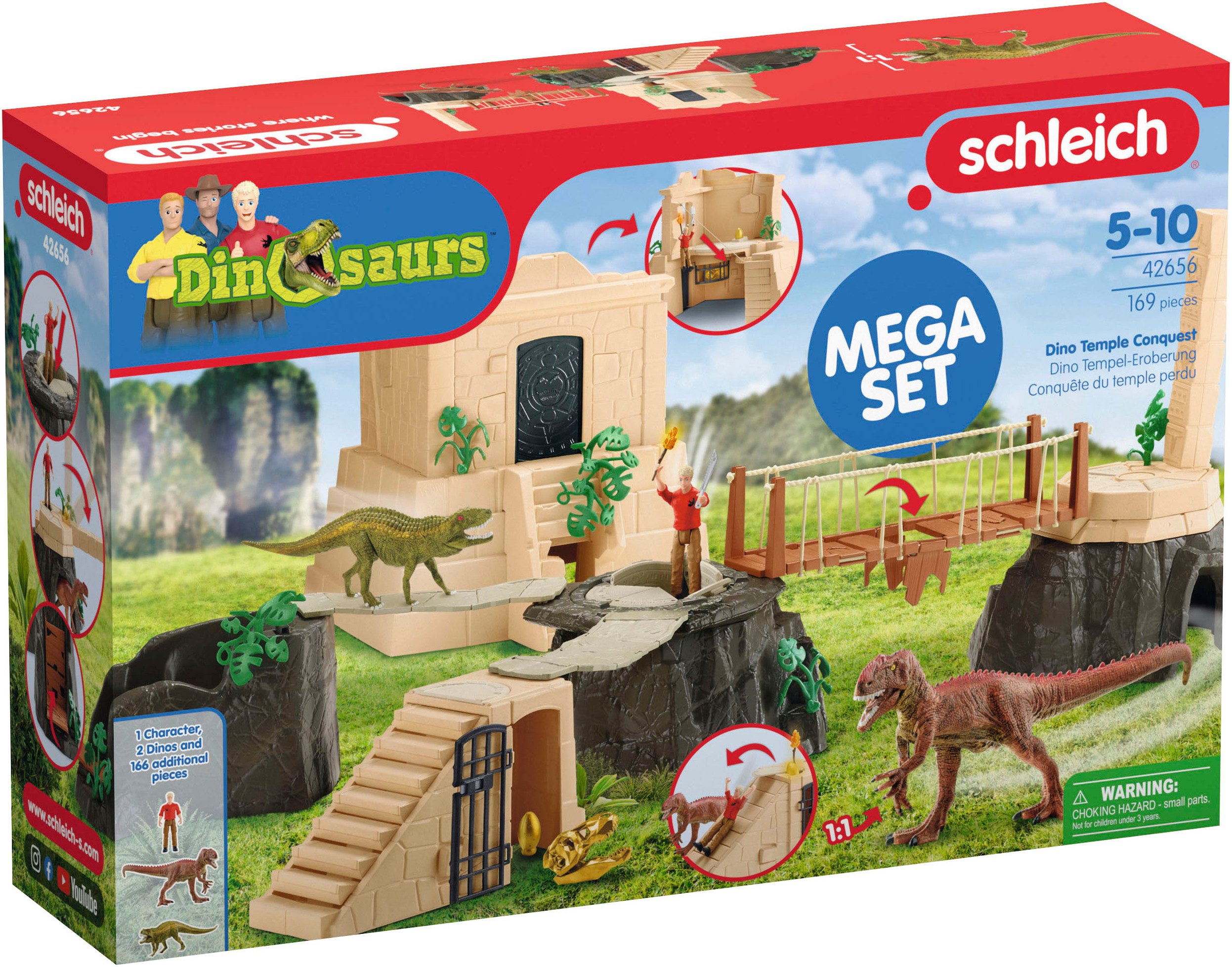 Schleich® Spielwelt DINOSAURS, Dino Tempel-Eroberung Mega-Set (42656)