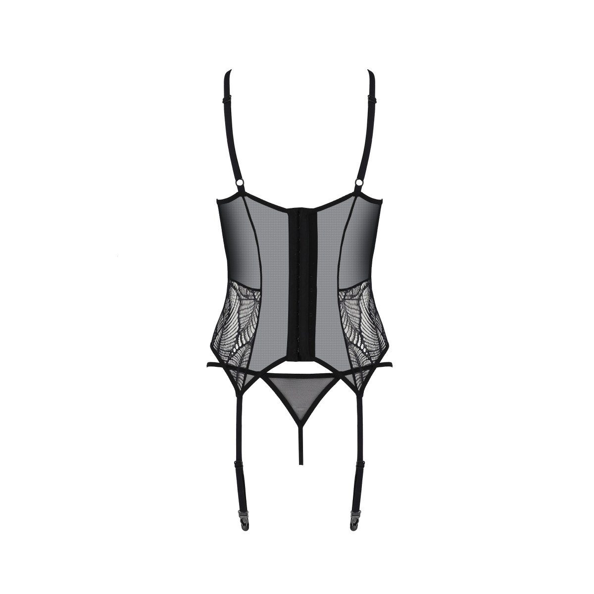 Corsage Leafa thong Eco ECO black corset - Collection & (L/XL,S/M,XXL) Passion PE