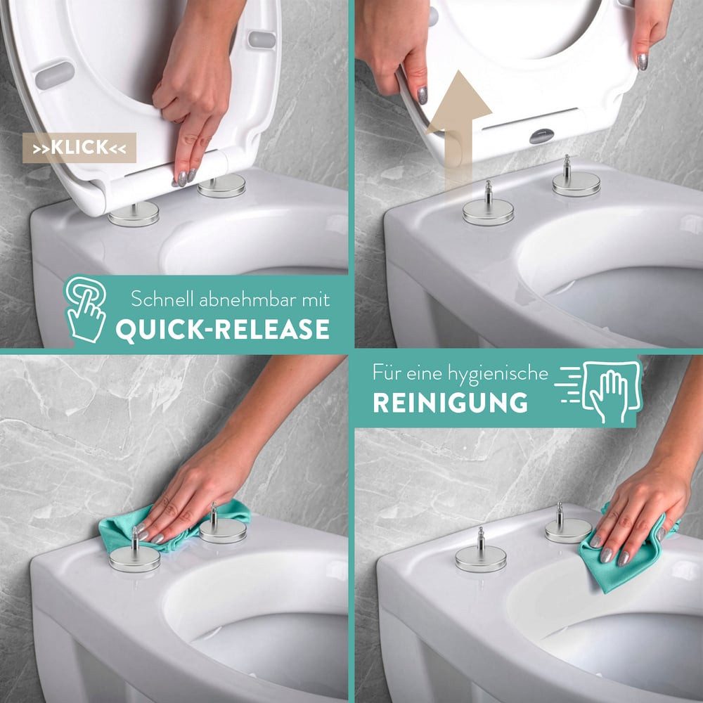 Benkstein Kinder-WC-Sitz Toilettensitz für Kinder mit Absenkautomatik (9-St), Toilettendeckel Klodeckel Klobrille mit Absenkautomatik – Bild 5 von 5