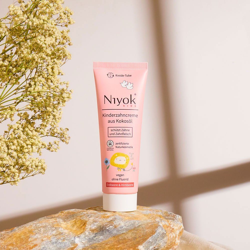 Niyok Zahnpasta Kinderzahncreme Erdbeere Himbeere, 75 ml