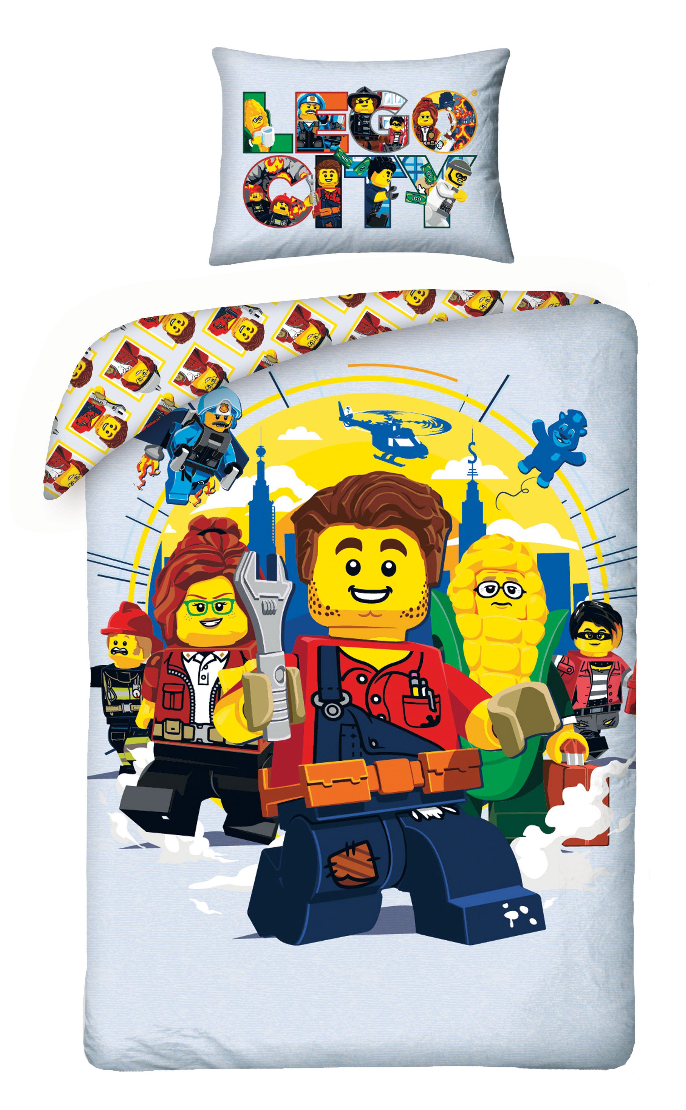LEGO® Kinderbettwäsche Lego City Kinderbettwäsche 140 x 200 cm