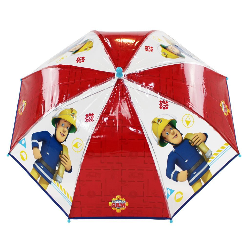 Feuerwehrmann Sam Stockregenschirm Stockschirm rot-transparent Feuerwehrmann Sam Kinder Regenschirm