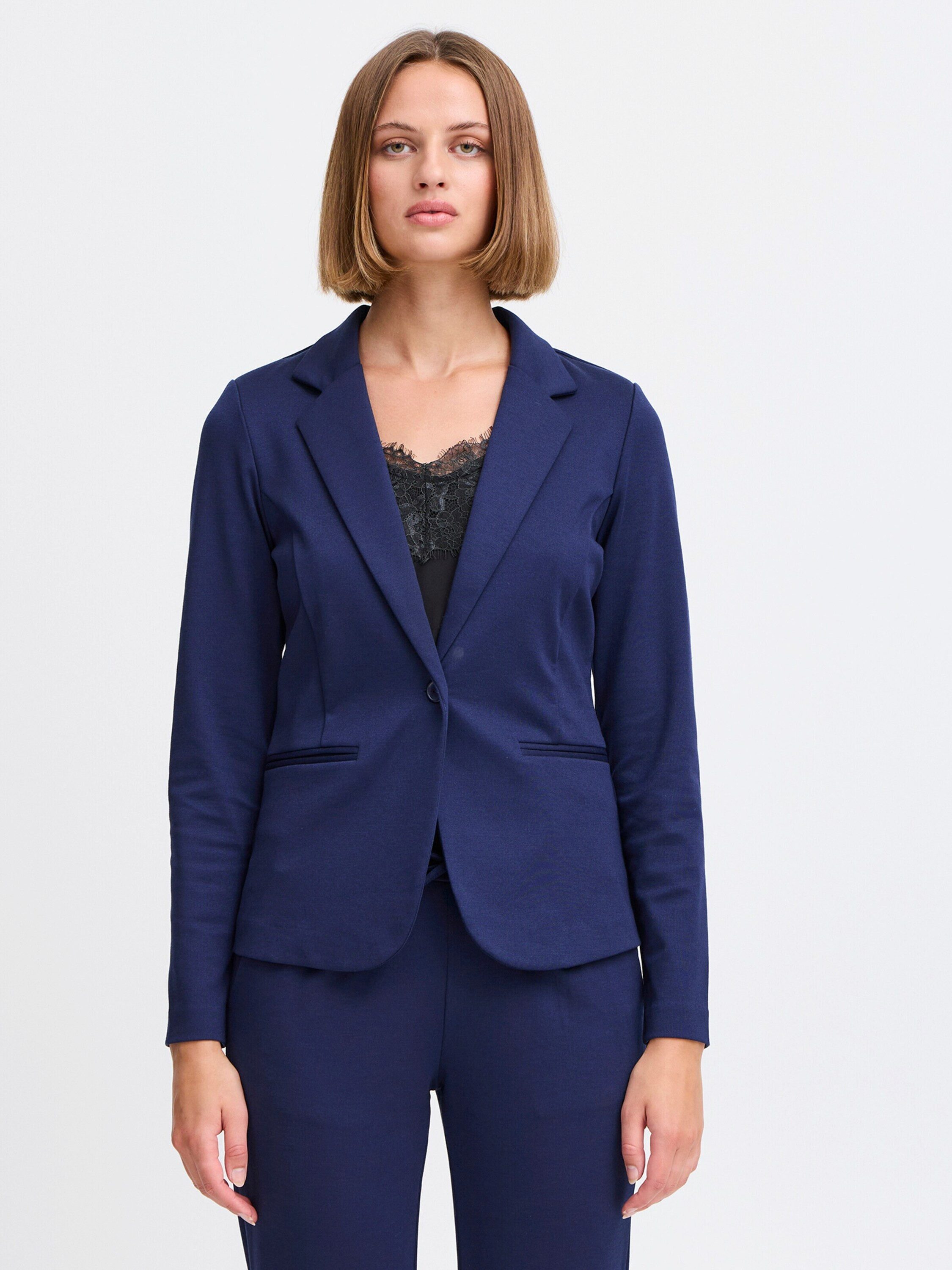 ICHI Kurzblazer Kate (1-tlg) Plain/ohne Details