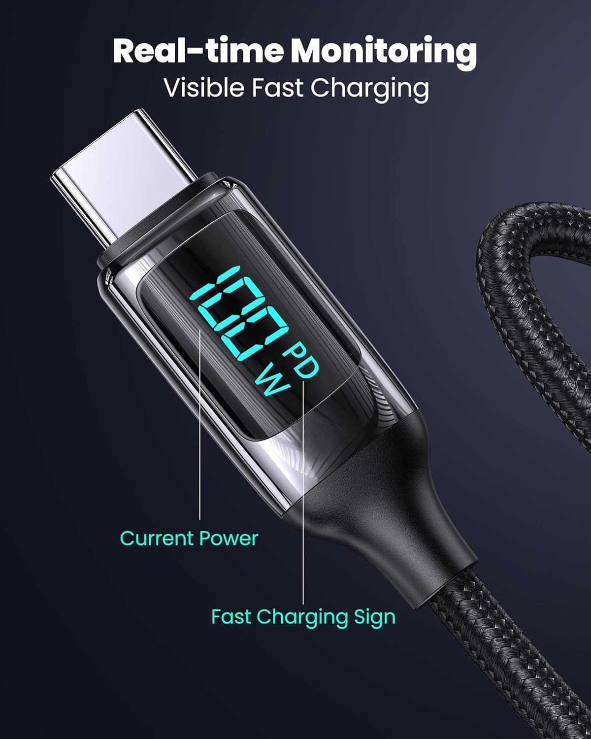 neue dawn 100W USB C Schnellladekabel Kabel 1,8m für MacBook iPad Samsung iPhone USB-Kabel, USB-C, USB-C (180 cm), für iPhone/iPad Pro Air/Macbook Pro Air/Samsung Galaxy Serie,Schwarz