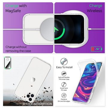 Nalia Smartphone-Hülle Apple iPhone 12 Pro Max, Klare 360 Grad Hülle / Rundumschutz / Transparent / Displayschutz Case