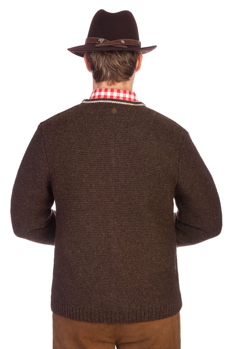 Spieth & Wensky Trachtenstrickjacke Trachtenjacke Herren - KALTBACH - dunkelbraun