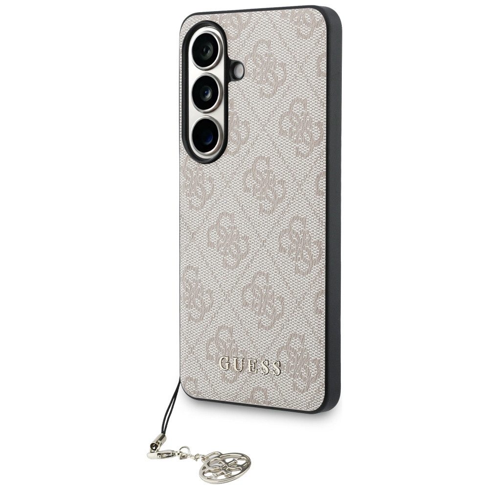Guess Handyhülle Hülle Classic Galaxy S26 Kunstleder rosa MagSafe mit Kette goldfarbig 6,3 Zoll, Kantenschutz – Bild 2 von 5