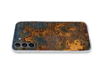 MuchoWow Handyhülle Metall - Rost - Gold, Phone Case, Handyhülle Samsung Galaxy S21, Silikon, Schutzhülle