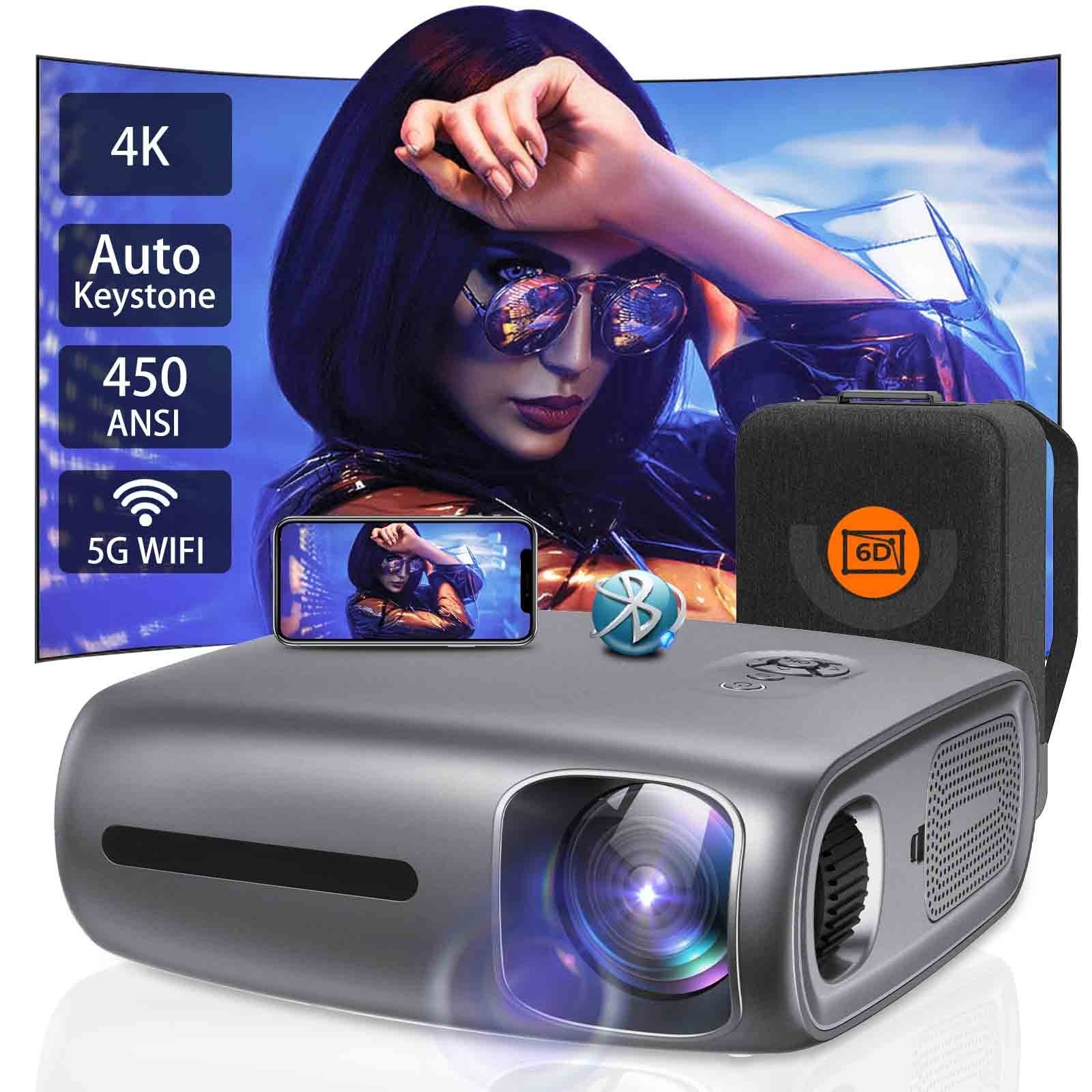 Sinaopus HD HD) (1920x1080 Beamer 5G px, 4K Bluetooth Projektor, WiFi LED-Beamer Full