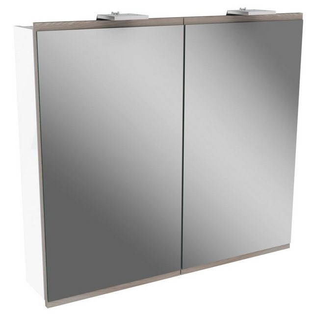 FACKELMANN Badezimmerspiegelschrank FACKELMANN LED Spiegelschrank LIMA / Badschrank mit Soft-Close-System / Maße (B x H x T):