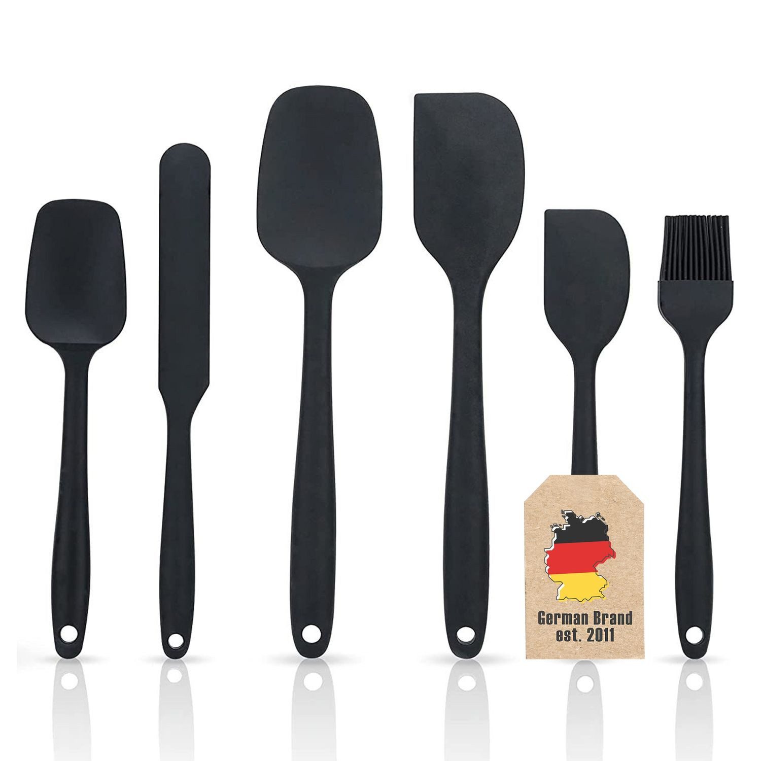 Intirilife Kochbesteck-Set (6-tlg), 6-teiliges Silikon Spaten Antihaft Silikon Spatel Set Backutensilien