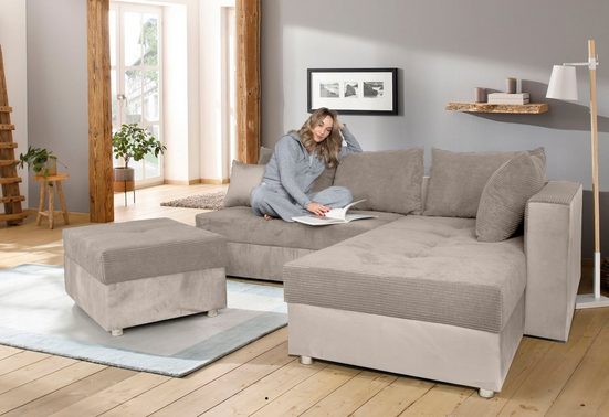 COLLECTION AB Ecksofa 30 Jahre Jubiläums-Modell ITALIA L-Form, mit Bettfunktion - Einrichtungsbeispiel