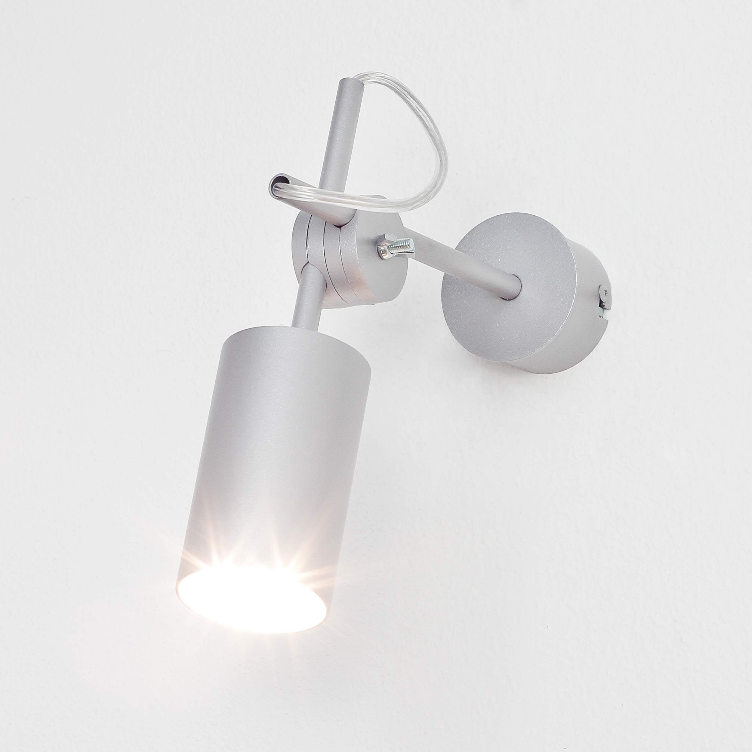 EYE, Spot Silber Down Leuchtmittel, Wandstrahler Wandlampe Spot retro Licht-Erlebnisse Lampe Wohnzimmer ohne