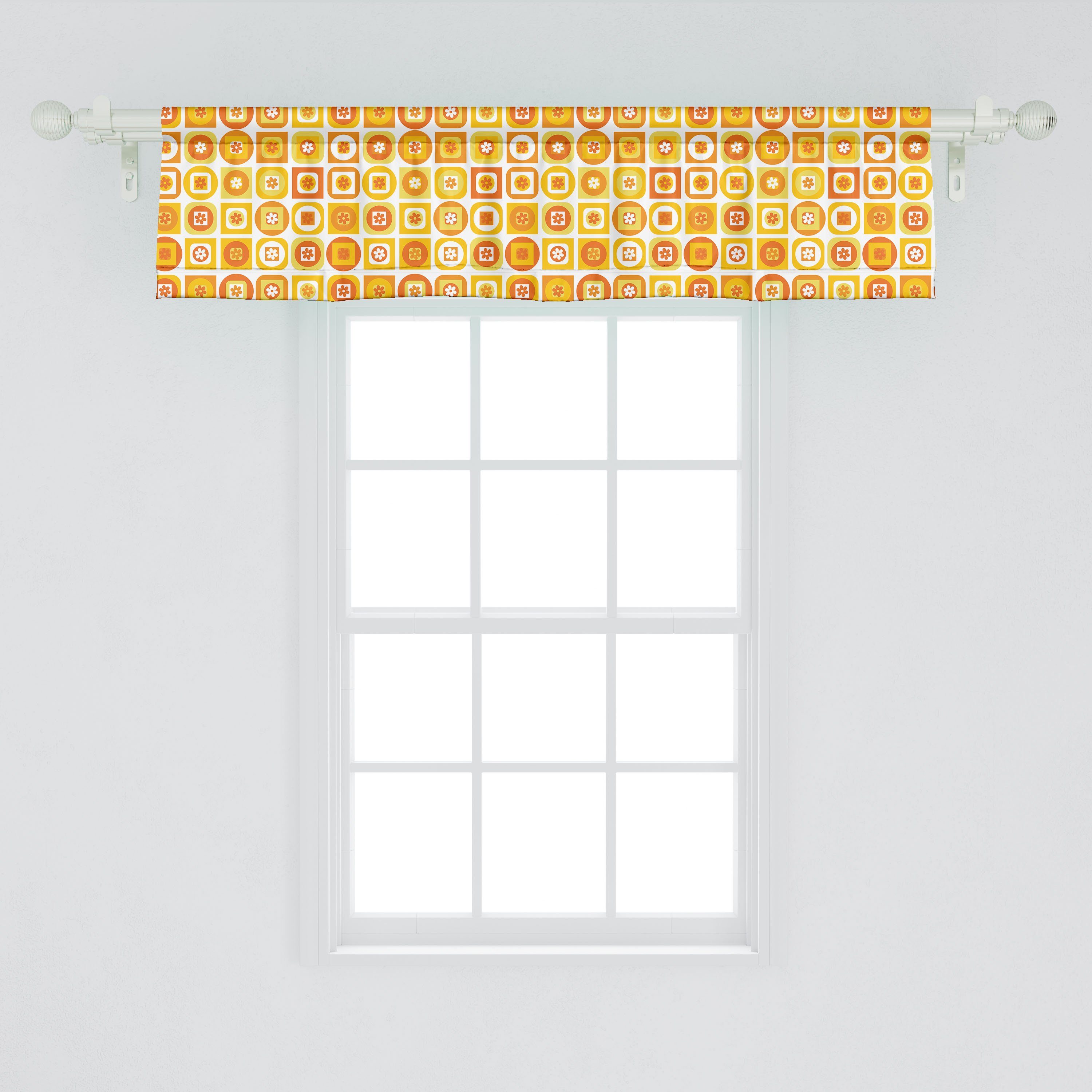 Küche Kunst mit Würfel Dekor Schlafzimmer Volant für geometrische Microfaser, Scheibengardine Blumen Stangentasche, Quadrate Abakuhaus, Vorhang