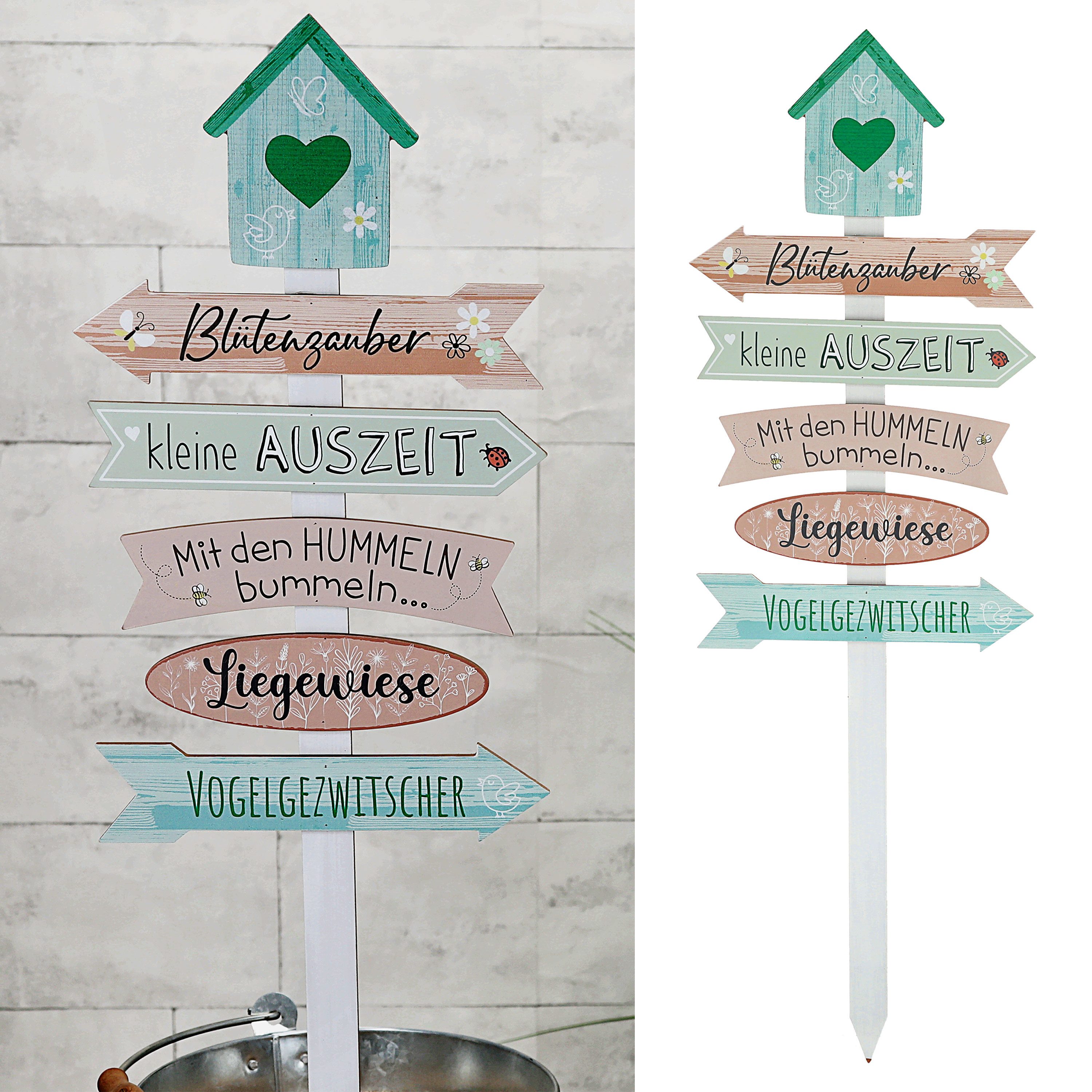 CEPEWA Gartenstecker Gartenschild Wegweiser Holzschild 76cm günstig online kaufen