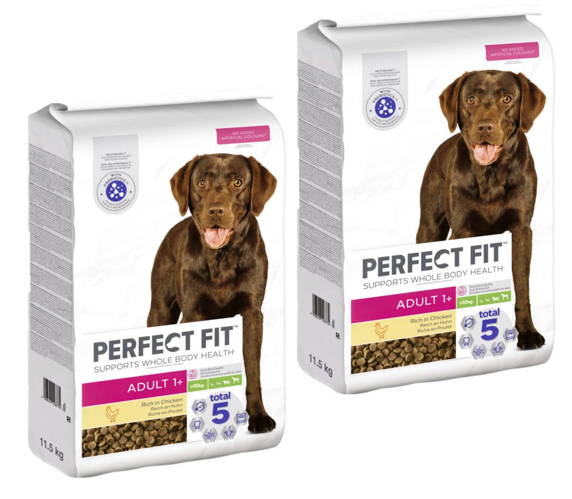 Perfect Fit PERFECT FIT™ Hundefutter Trockenfutter Adult >10kg Huhn 2 x 11,5kg, Trockenfutter für: Hunde