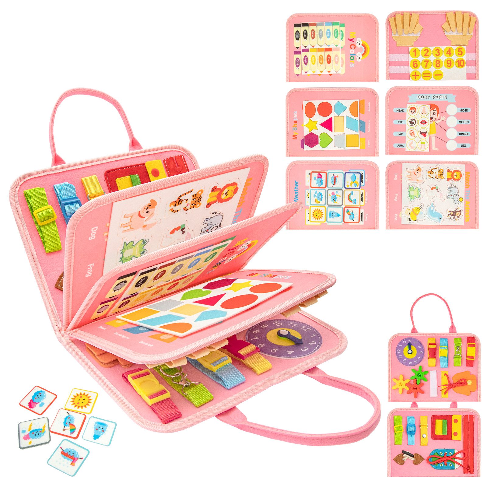 Youyijia Spielcenter Busy Board Kinder Montessori Spielzeug, Motorikbrett Lernspielzeug