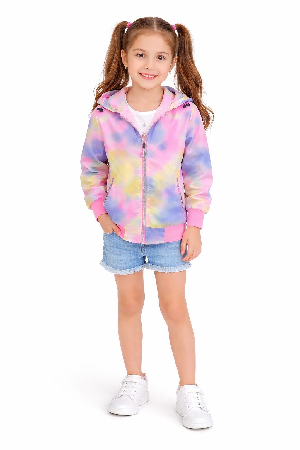 Girls Fashion Blouson Sommerjacke Blouson Mädchen Jacke mit Kapuze MH8145e