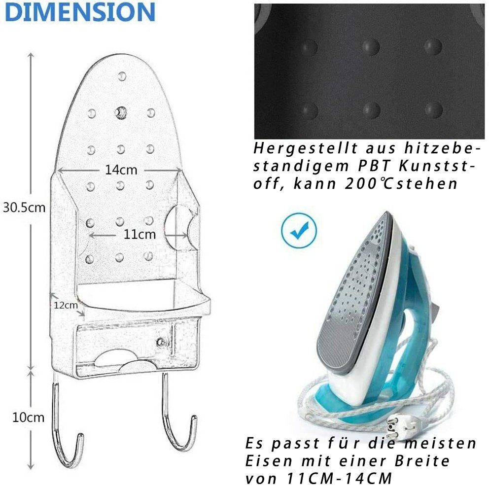 BlingBin Bügelbrett schwarz Elektrisches für Dampfbügeleisen Wandhalterung Bügelbretthalter