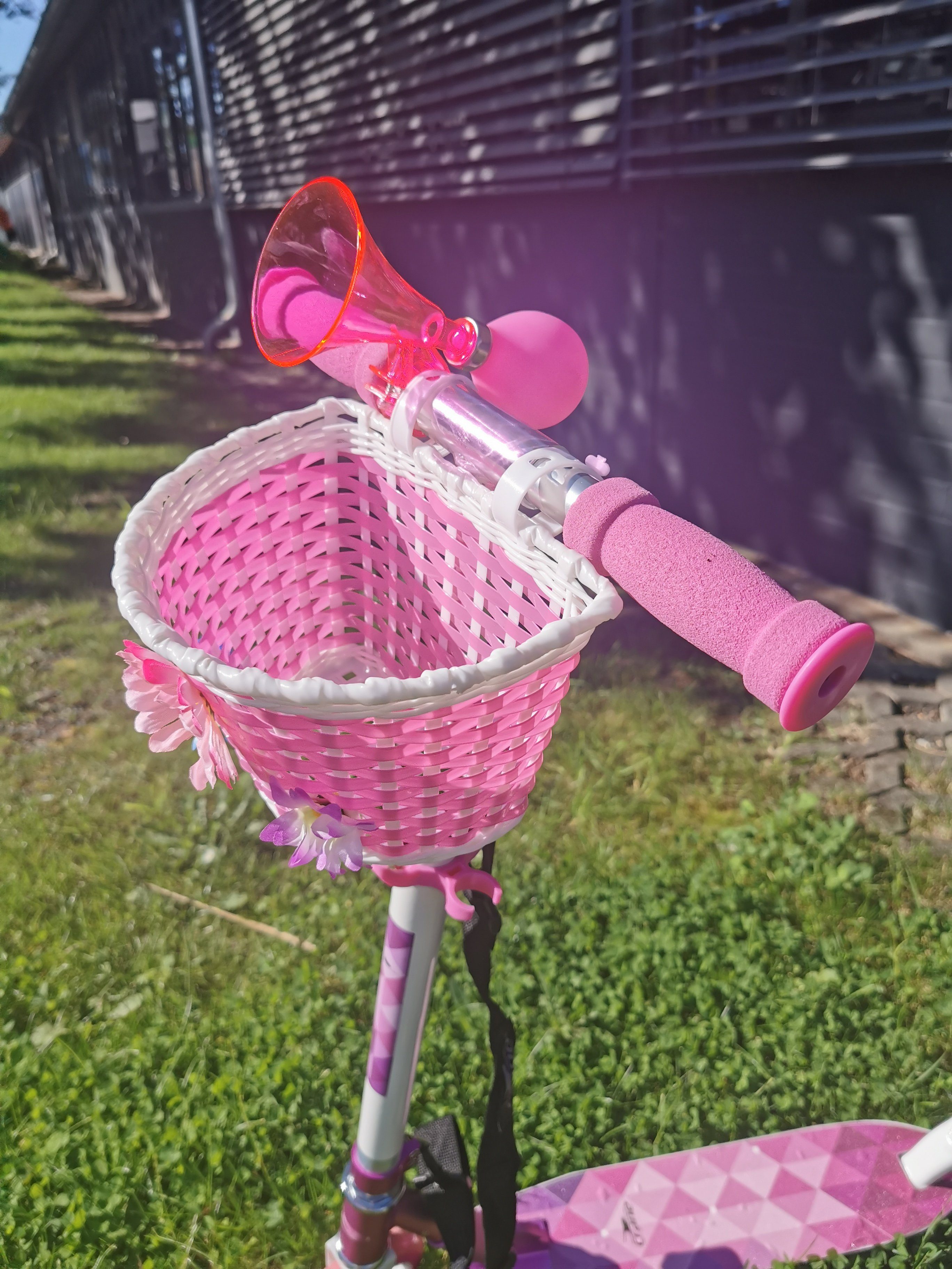 L.A. Sports Kinderfahrrad »Zubehör für Mädchen Pink Lenkerkorb Hupe  Kabel-Schloss mit Schlüssel«, (Set, 3-tlg), geeignet für Dreirad, Laufrad,  Kinderroller, Scooter und Fahrrad