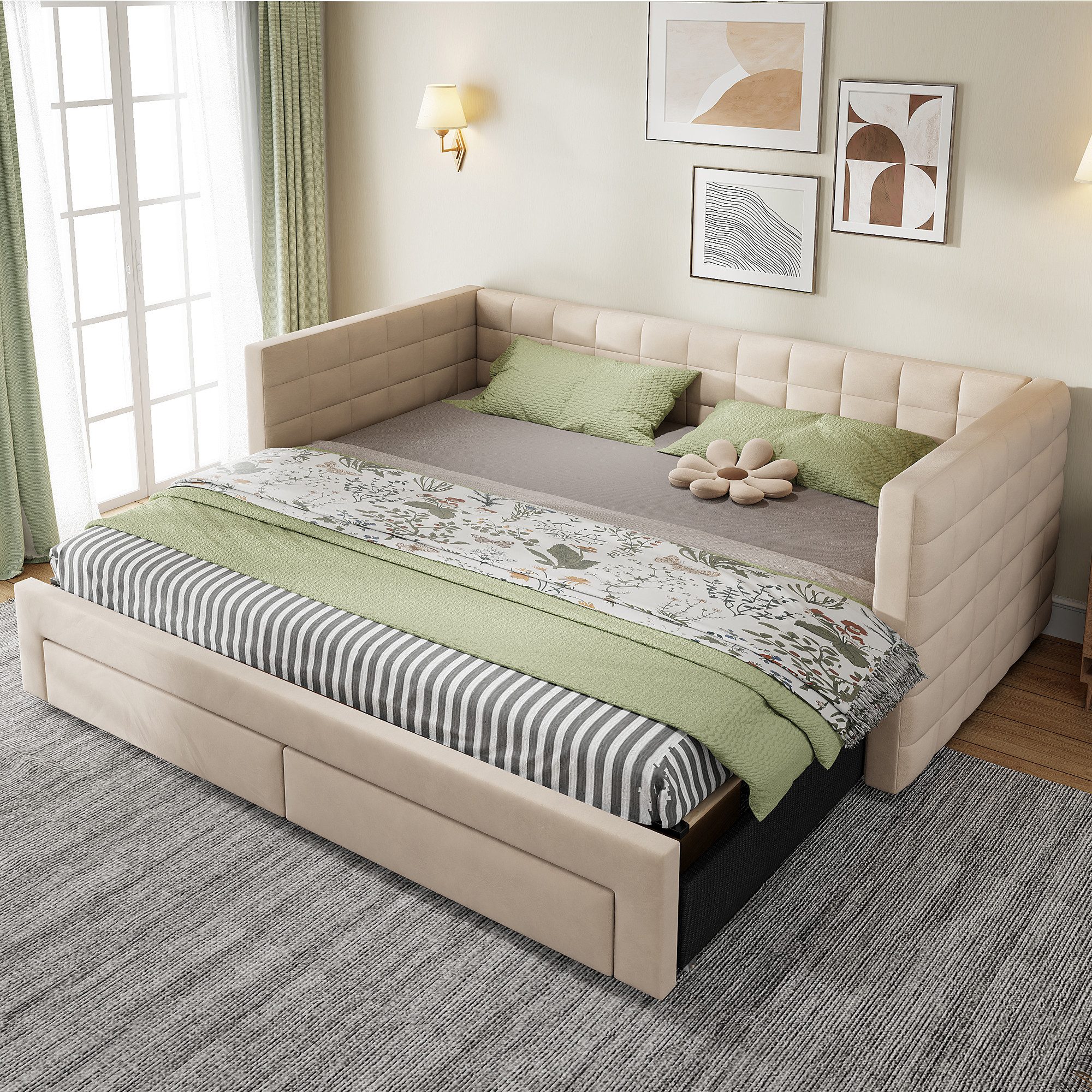 Odikalo Schlafsofa Schlafcouch Auszug Polsterbett 90x190 günstig online kaufen