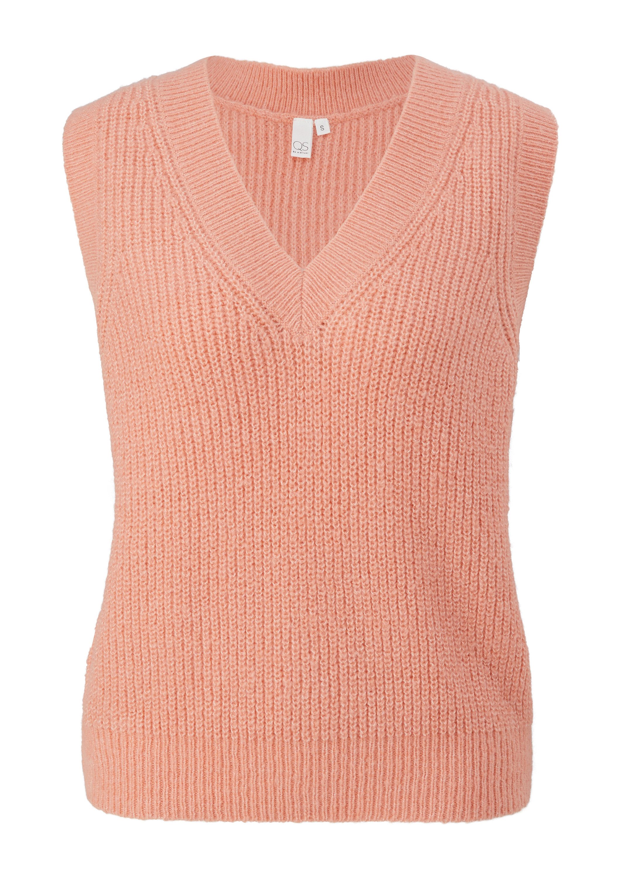 QS Rundhalspullover Strickpullunder Strickpullunder mit V-Neck günstig online kaufen
