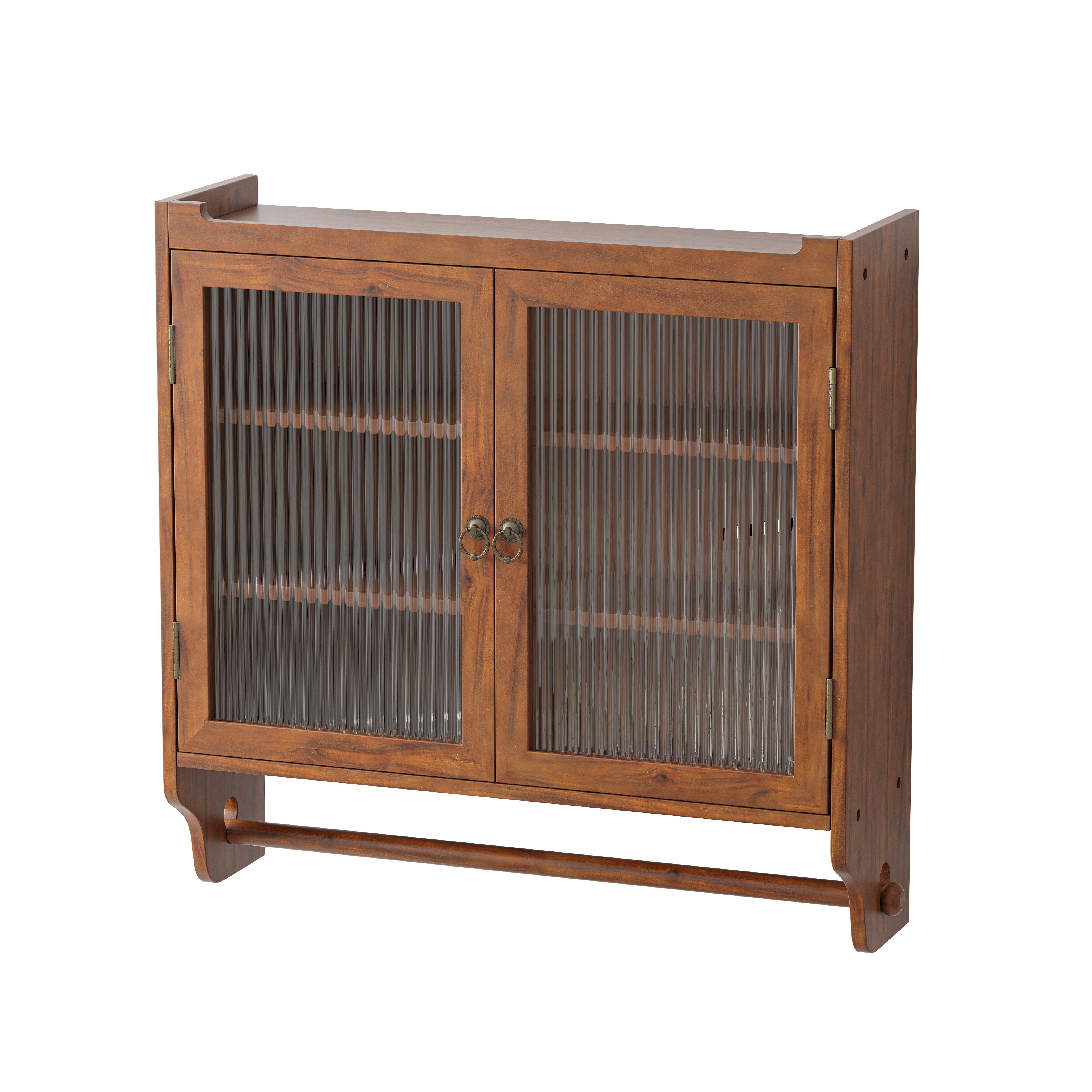 REDOM Hängeschrank Vintage Sideboard aus Massivholz und Glas (63 cm Vintage günstig online kaufen