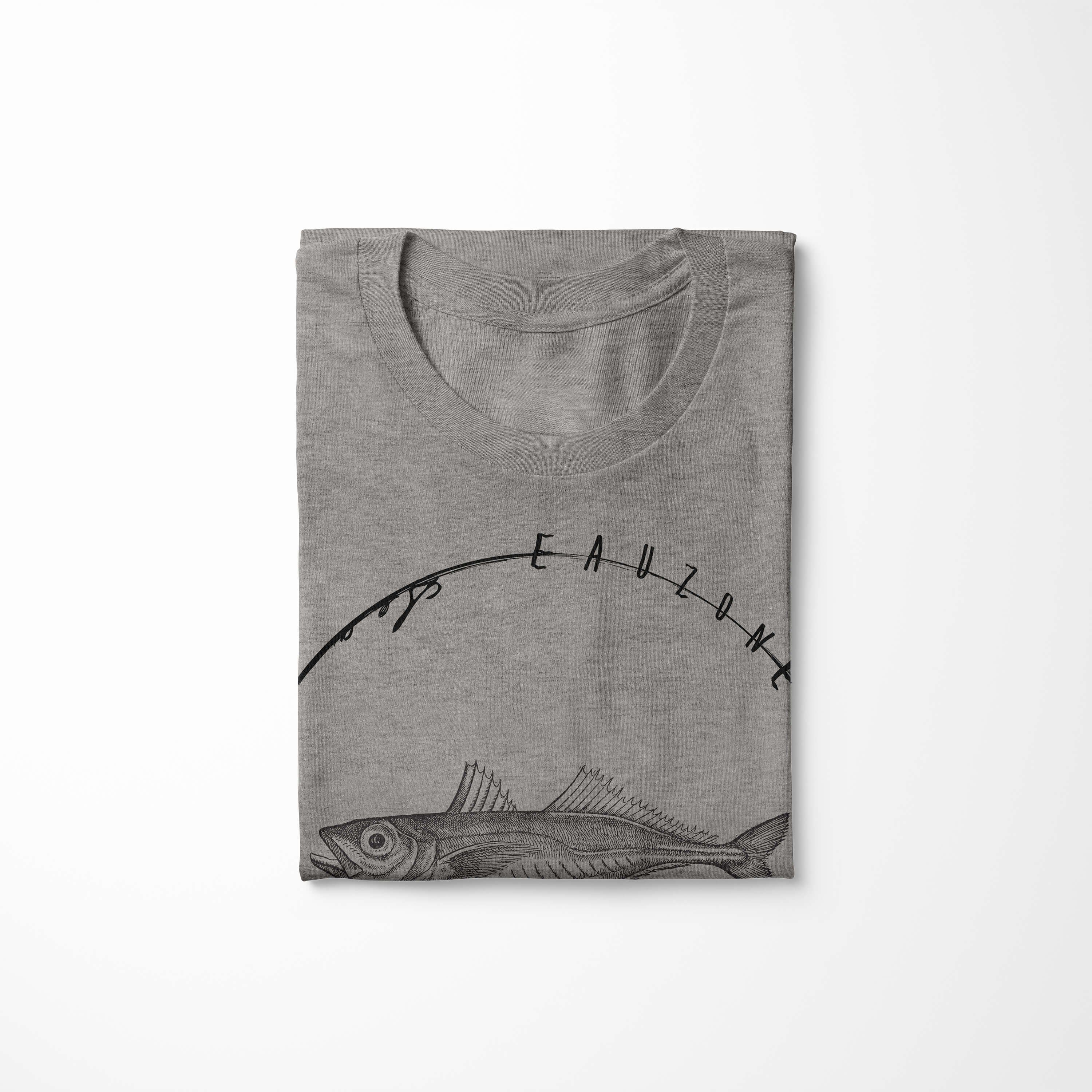 T-Shirt Sea Sinus - T-Shirt Ash / Struktur Tiefsee Serie: Schnitt Fische sportlicher Art Sea und feine Creatures, 058