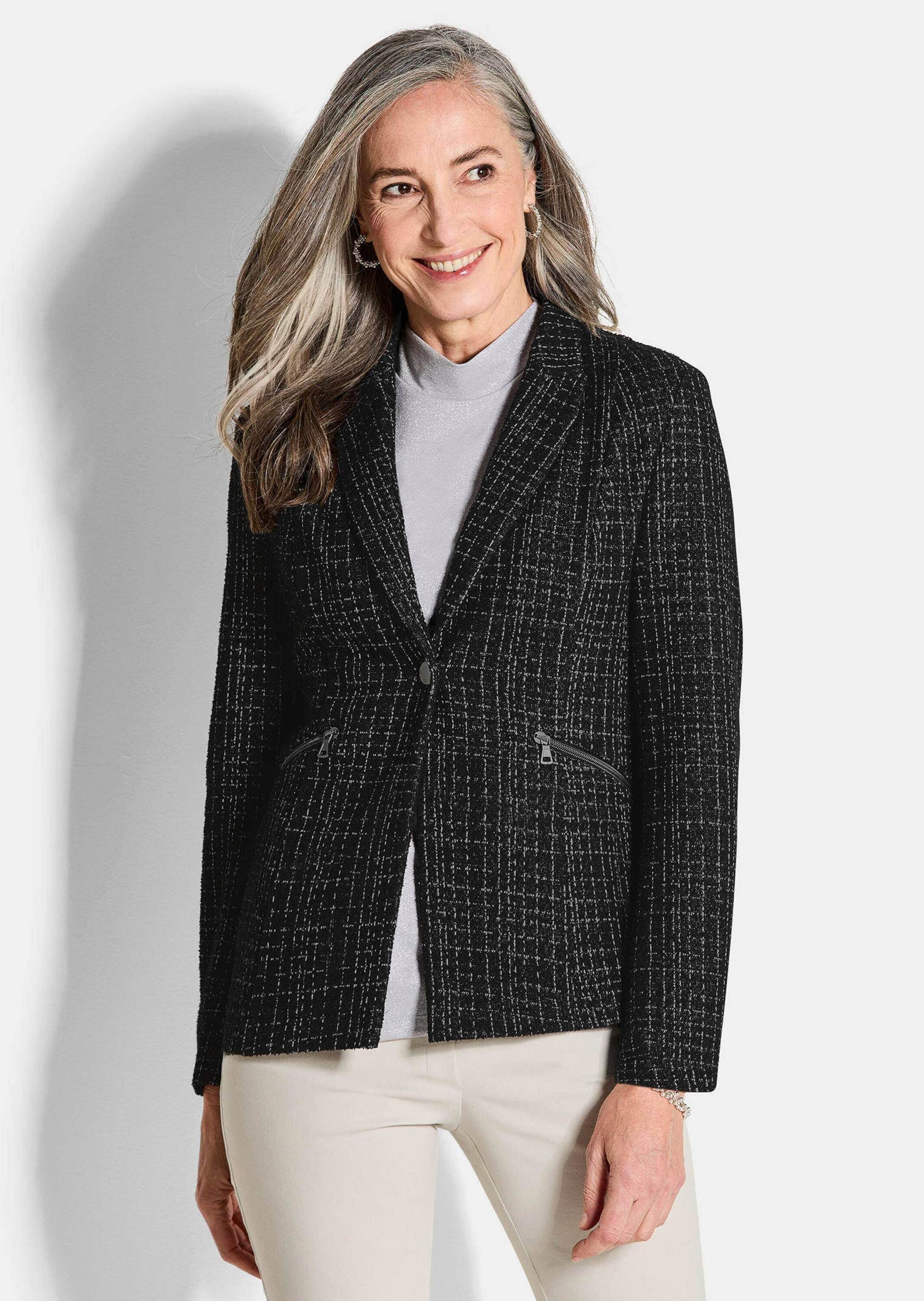 Jerseyblazer Jersey-Blazer in Tweed-Optik