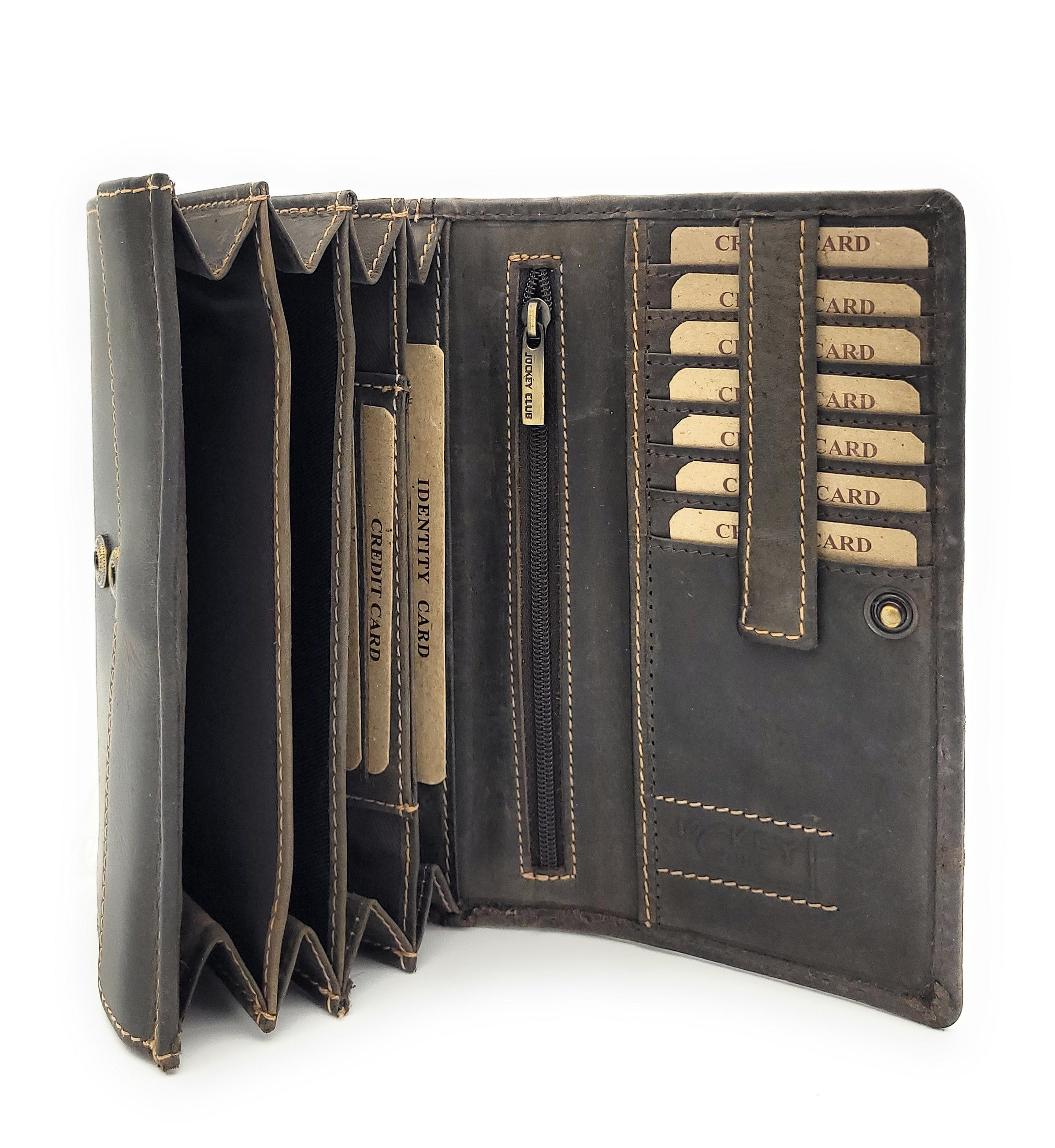 JOCKEY CLUB Geldbörse echt Leder Damen Portemonnaie mit RFID Schutz vintage günstig online kaufen