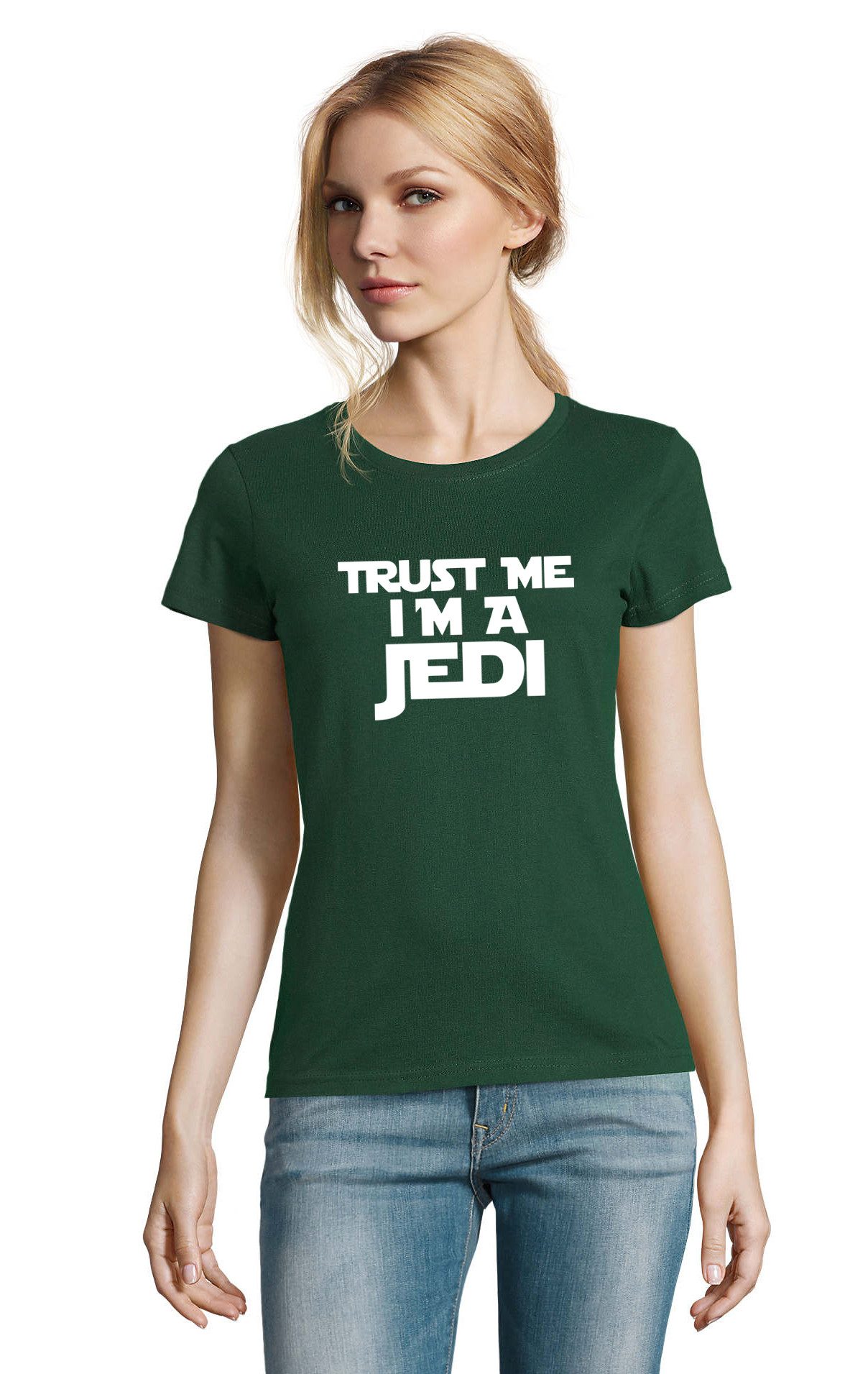 Blondie & Brownie T-Shirt Damen T-Shirt Galactic Trust Jedi Statement Baumwolle Style Damen T Shirt Trust Me I am a Jedi Print Baumwolle modern