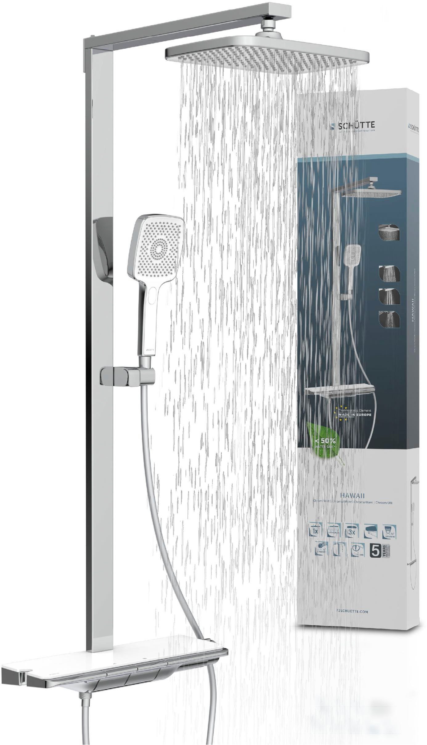 Schütte Duschsystem HAWAII Überkopfbrause-Set, Höhe 115 cm, 3 Strahlart(en) günstig online kaufen