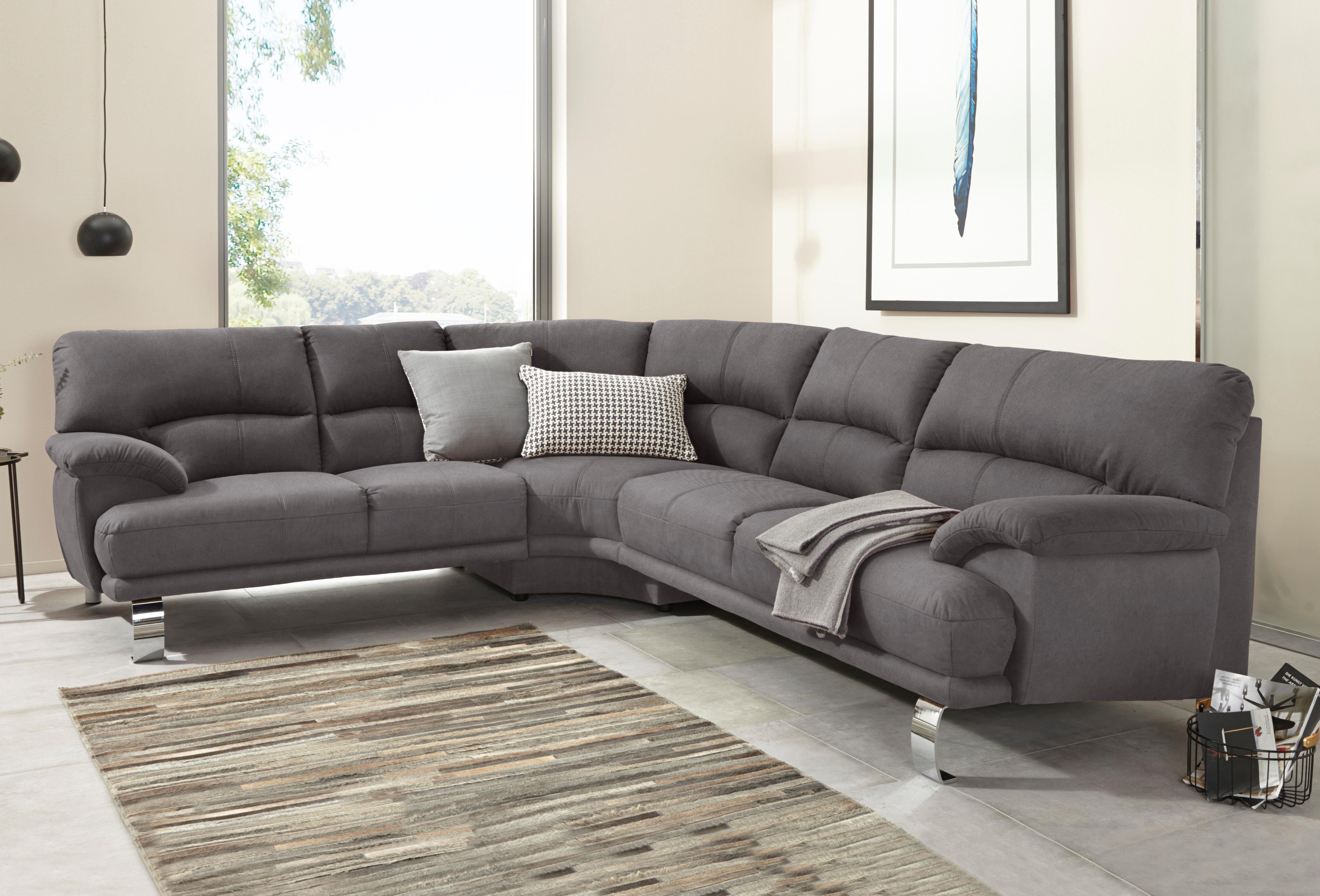 Ecksofa Cecilia II, in italienischen Design, bequem, hoher Sitzkomfort, L-Form