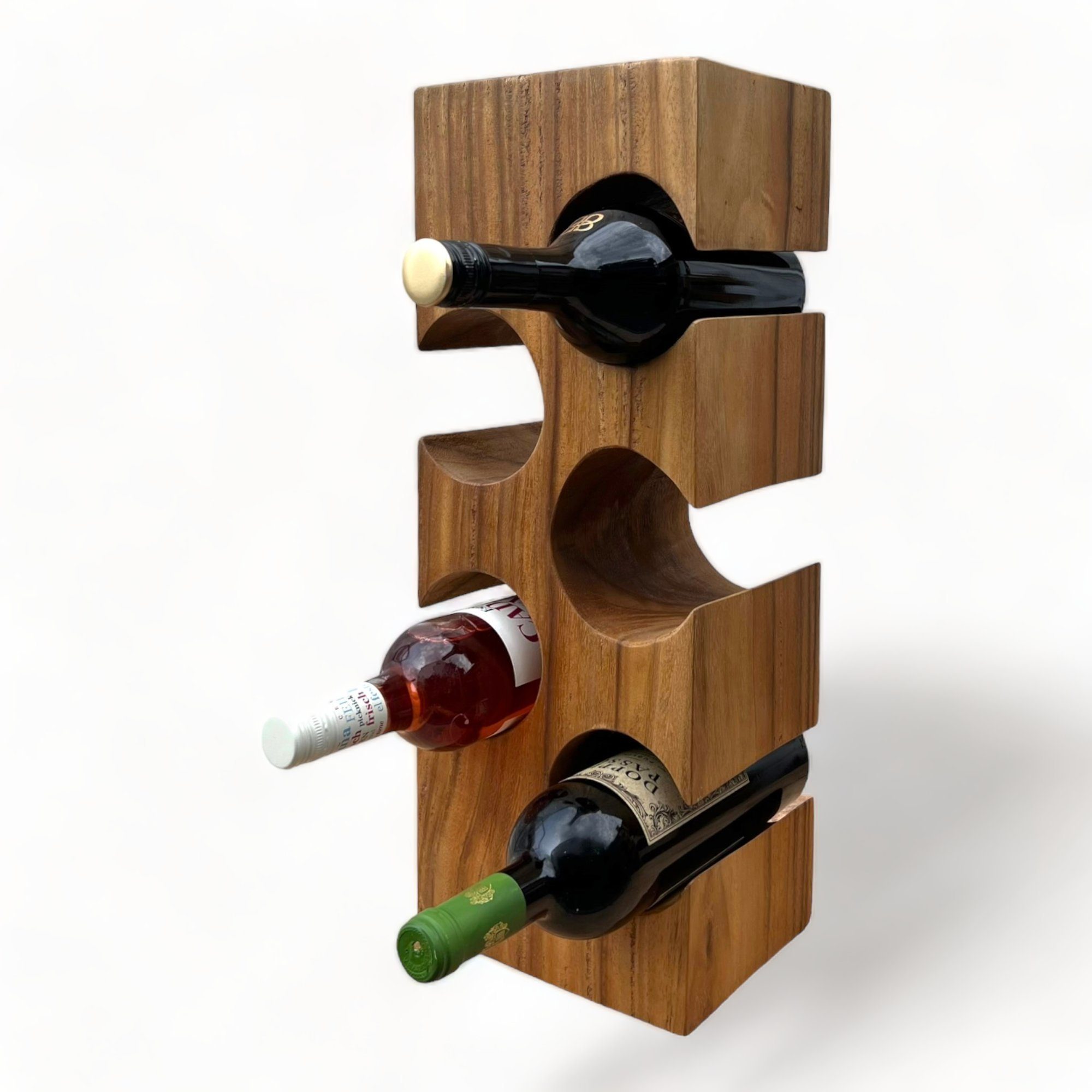 FaHome Weinregal Massiv Holz: Handgefertigter, Edler & Hochwertiger Weinhal günstig online kaufen