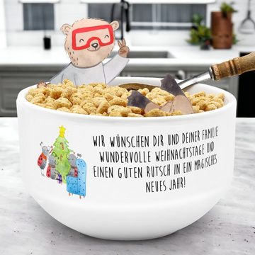 Mr. & Mrs. Panda Müslischale Weihnachten Smörle - Weiß - Geschenk, Tannennadeln, Obstschale, Salat, Keramik, (1-tlg), Porzellan-Qualität