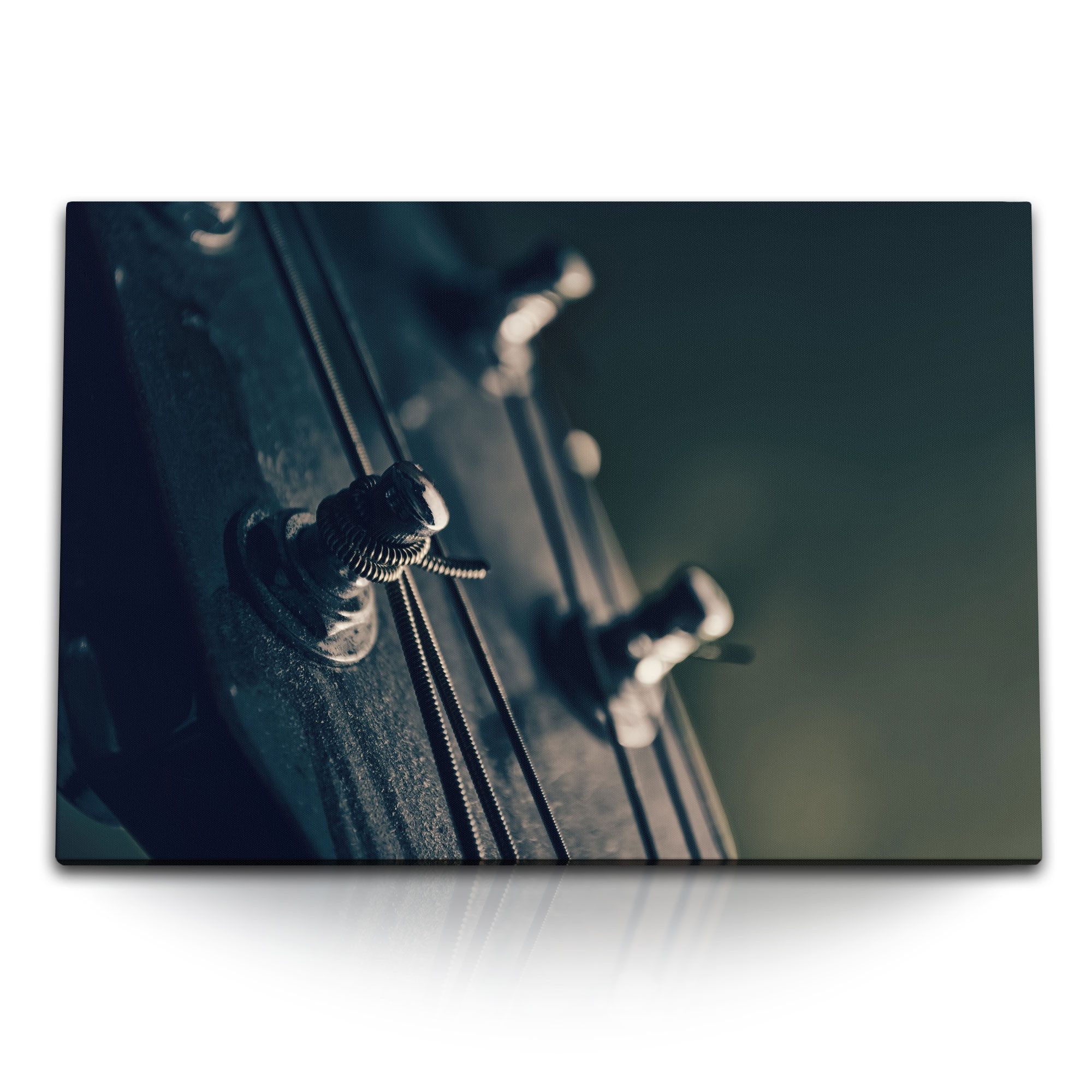 Leinwandbild 120x80cm Wandbild auf Leinwand Fotokunst Gitarre Nahaufnahme Gitarrens