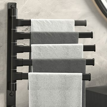 Welikera Handtuchstange Handtuchhalter, 5 Stangen, 180° Drehbar, Abstand Einstellbar