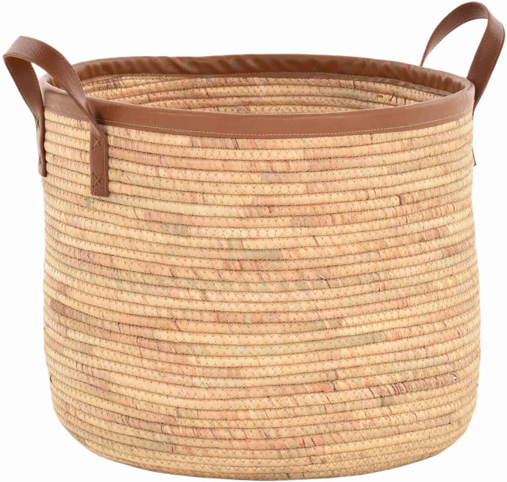 Krines Home Flechtkorb Seegras Dekokorb Aufbewahrung Handgearbeitet (Natur, Rund Groß Ø45cm), Korb aus natürlichem Seegras