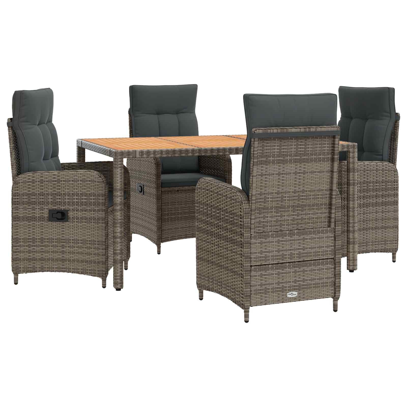 Gartenlounge-Set Outdoortisch-Set 5 stk. Hellgrau und Dunkelgrau