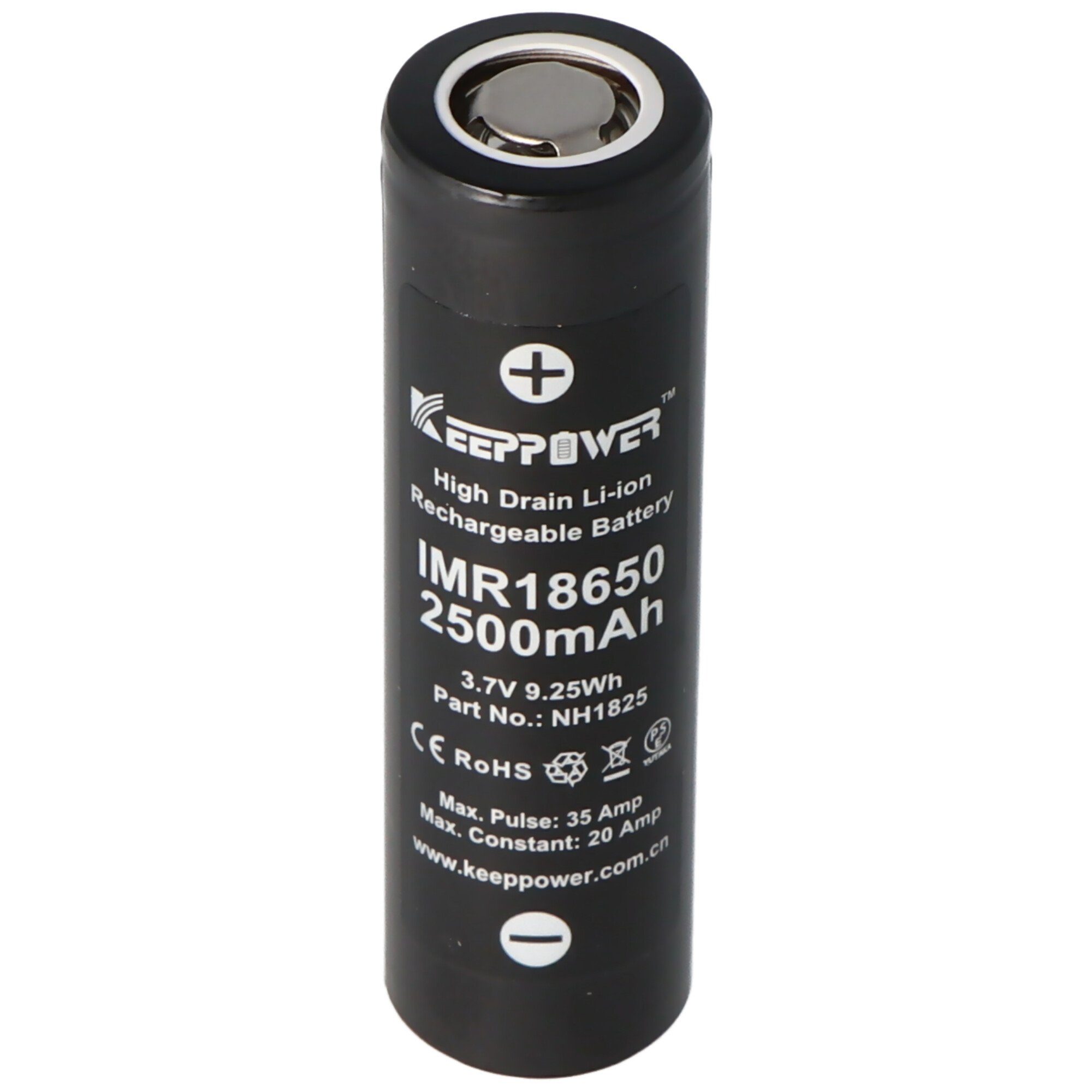 Keeppower KeepPower IMR18650 - 2500mAh 3,6V - 3,7V Hochstromzelle Li-Ion-Akku Akku 2500 mAh (3,7 V)