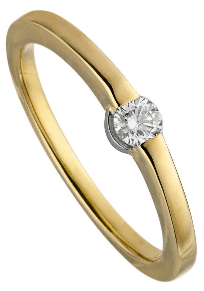 JOBO Goldring Ring mit Diamant 0,15 ct., 585 Gold