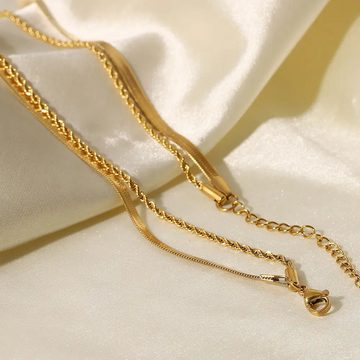 ENGELSINN Goldketten-Set Halskette im Set Gold gedreht inkl. Geschenkbox, Anlass Geburtstag, Muttertag