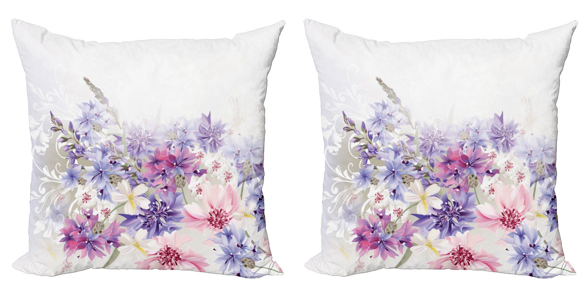 Kissenbezüge Modern Accent Stück), (2 Abakuhaus Lavendel Digitaldruck, Lila Rosa Doppelseitiger Blumen